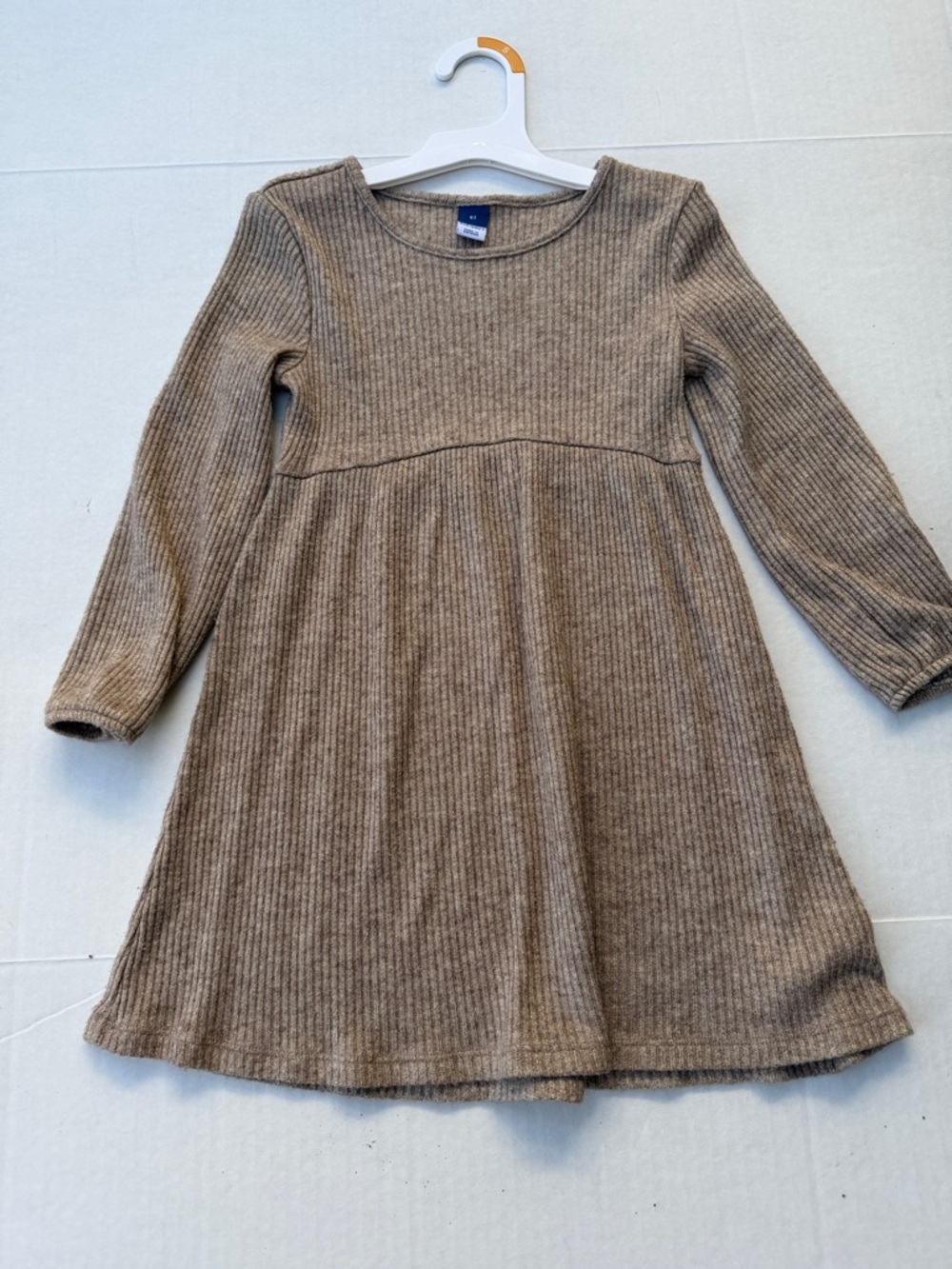 Old Navy Ribbed Knit Long-Sleeve Dress - Taupe - Picture 2 of 6